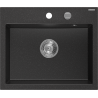 Mexen Oscar chiuvetă de granit cu 1 compartiment 580 x 490 mm, negru/argintiu metalizat, sifon cromat - 6519581000-73