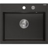 Mexen Oscar chiuvetă de granit 1-cameră 580 x 490 mm, negru/auriu metalizat, sifon crom - 6519581000-75
