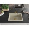 Chiuvetă de granit Mexen Oscar cu 1 compartiment 580 x 490 mm, bej, sifon auriu - 6519581000-69-G