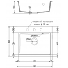 Mexen Oscar chiuvetă granit 1-cameră 580 x 490 mm, gri, sifon auriu - 6519581000-71-G
