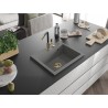 Mexen Oscar egykamrás gránit mosogató 580 x 490 mm, szürke, arany szifonnal - 6519581000-71-G