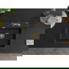 Mexen Oscar chiuvetă de bucătărie din granit cu 1 compartiment 580 x 490 mm, negru/argintiu metalizat, sifon auriu - 6519581000?
