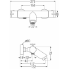 Mexen Kai baterie cadă termostatică, gri pistol periat - 77300-66