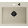 Mexen Oscar chiuvetă granit 1-cam 580 x 490 mm, bej, sifon negru - 6519581000-69-B