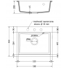 Mexen Oscar chiuvetă de granit cu 1 cameră 580 x 490 mm, neagră, sifon negru - 6519581000-77-B