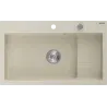 Mexen Omar chiuvetă de granit cu 1 compartiment 800 x 480 mm, bej, sifon crom - 6520801005-69