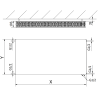 Mexen CVF22 Flat radiator placă 600 x 1400 mm, conexiune inferioară, 2215 W, negru - W622F-060-140-70