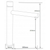 Mexen Elba One baterie înaltă pentru lavoar, alb/auriu - 74111-25