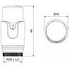 Mexen cap termostatic pentru radiator, alb/auriu - W900-000-25