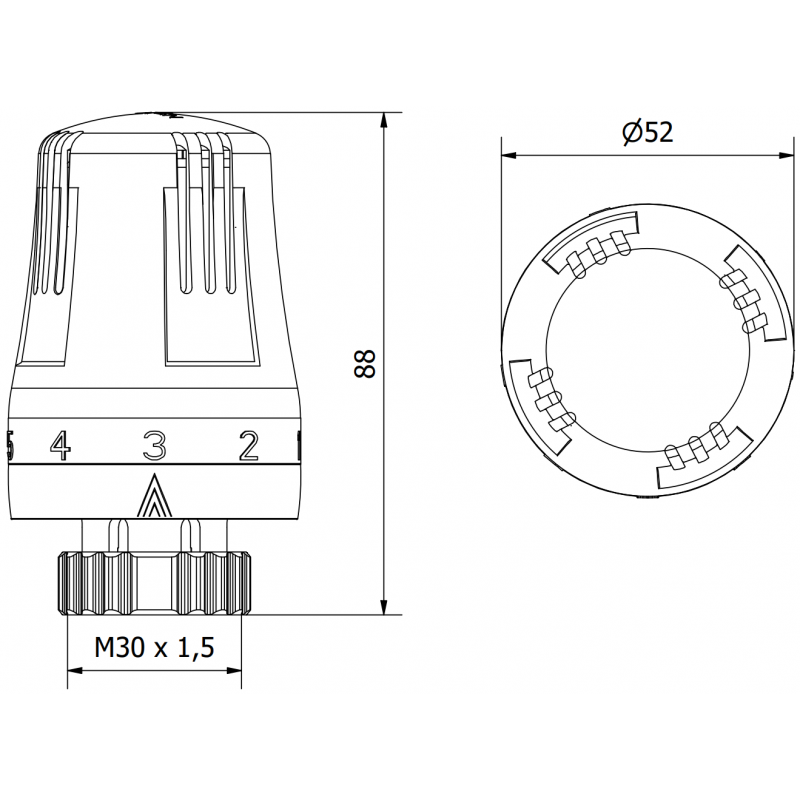 Mexen Uni-Term cap termostatic pentru radiator, alb - W908-001-20