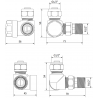 Mexen supape pentru radiatoare axiale, aurii - W903-000-50