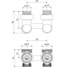 Mexen kétcsöves radiátorszelep DN50, szögletes 1/2"x3/4", nikkel - W911-012-01