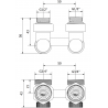 Mexen supapă radiator bi-tubular DN50, unghiulară 1/2"x3/4", nichel - W911-012-01