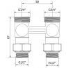 Mexen vană radiator cu două țevi DN50, drept 1/2"x3/4", nichel - W912-012-01