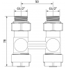 Mexen supapă radiator cu două țevi DN50, drept 1/2"x16 mm, nichel - W912-016-01