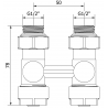 Mexen valvă pentru radiator cu două conducte DN50, drept 1/2"x16 mm, nichel - W912-016-01