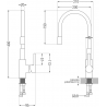 Mexen Flex baterie de bucătărie, Crom/Neagră - 670900-07
