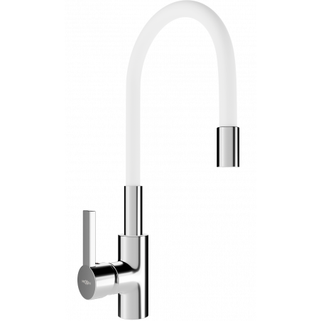 Mexen Flex konyhai csaptelep, Króm/Fehér - 670900-02