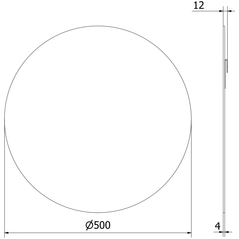 Mexen Alto fürdőszobai kerek tükör 50 cm - 9853-050-050-000-00