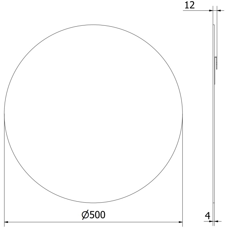 Mexen Alto kerek fürdőszobai tükör 50 cm - 9853-050-050-000-00