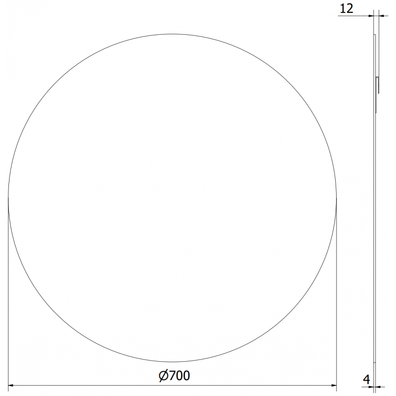 Mexen Alto fürdőszobai kör tükör 70 cm - 9853-070-070-000-00