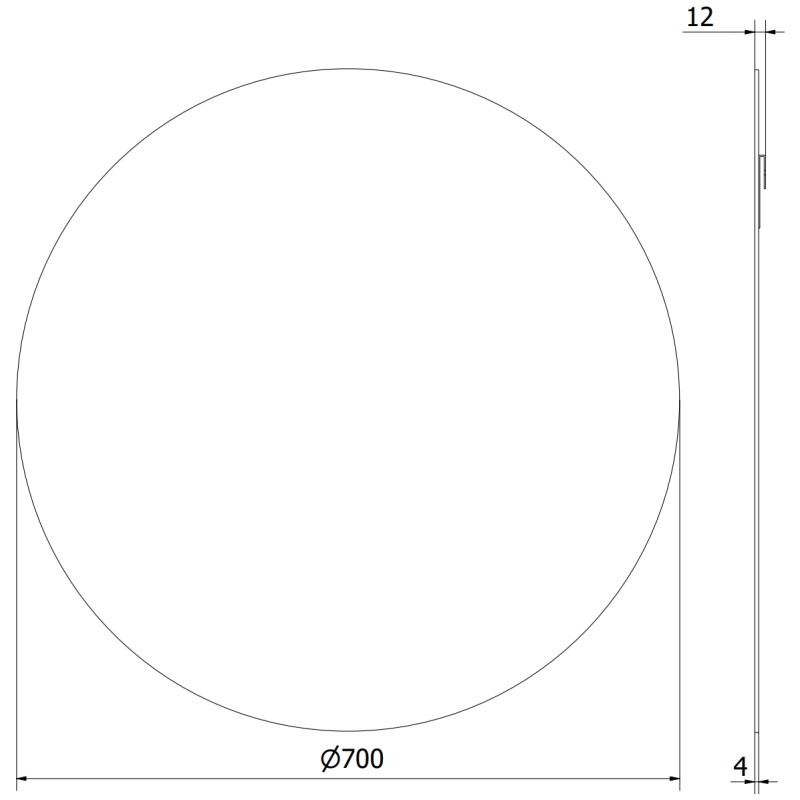 Mexen Alto oglindă de baie rotundă 70 cm - 9853-070-070-000-00