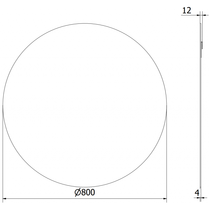 Mexen Alto fürdőszobai tükör, kerek, 80 cm - 9853-080-080-000-00