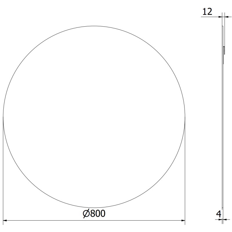 Mexen Alto kerek fürdőszobai tükör 80 cm - 9853-080-080-000-00