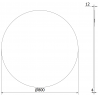 Mexen Alto kerek fürdőszobai tükör 80 cm - 9853-080-080-000-00