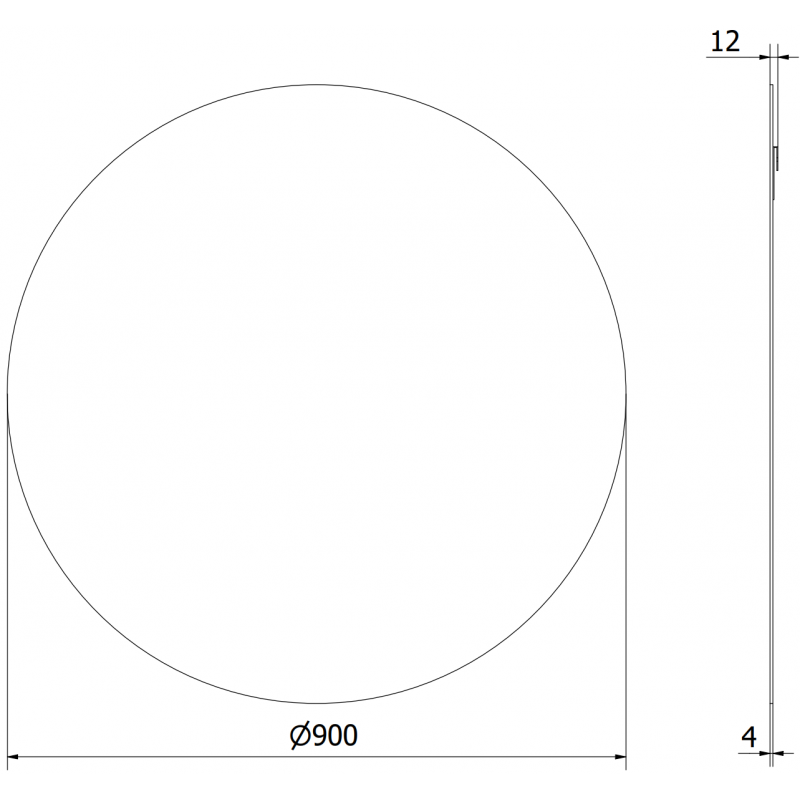 Mexen Alto oglindă rotundă de baie 90 cm - 9853-090-090-000-00