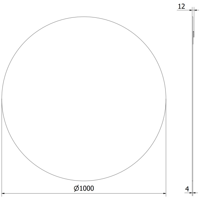 Mexen Alto 100 cm-es kerek fürdőszobai tükör - 9853-100-100-000-00