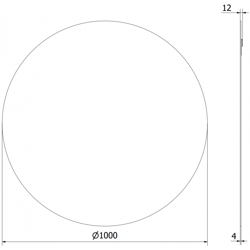 Mexen Alto kerek fürdőszobai tükör 100 cm - 9853-100-100-000-00