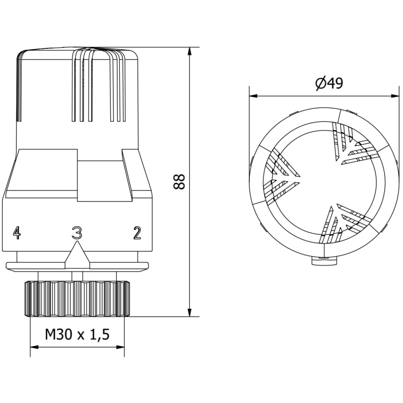 Mexen Uni-G cap termostatic pentru radiator, albă - W908-002-20