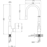 Mexen Flex baterie de bucătărie, Neagră - 670900-70