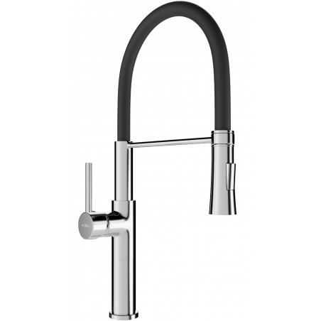 Mexen Dina baterie bucătărie, crom/negru - 672701-07