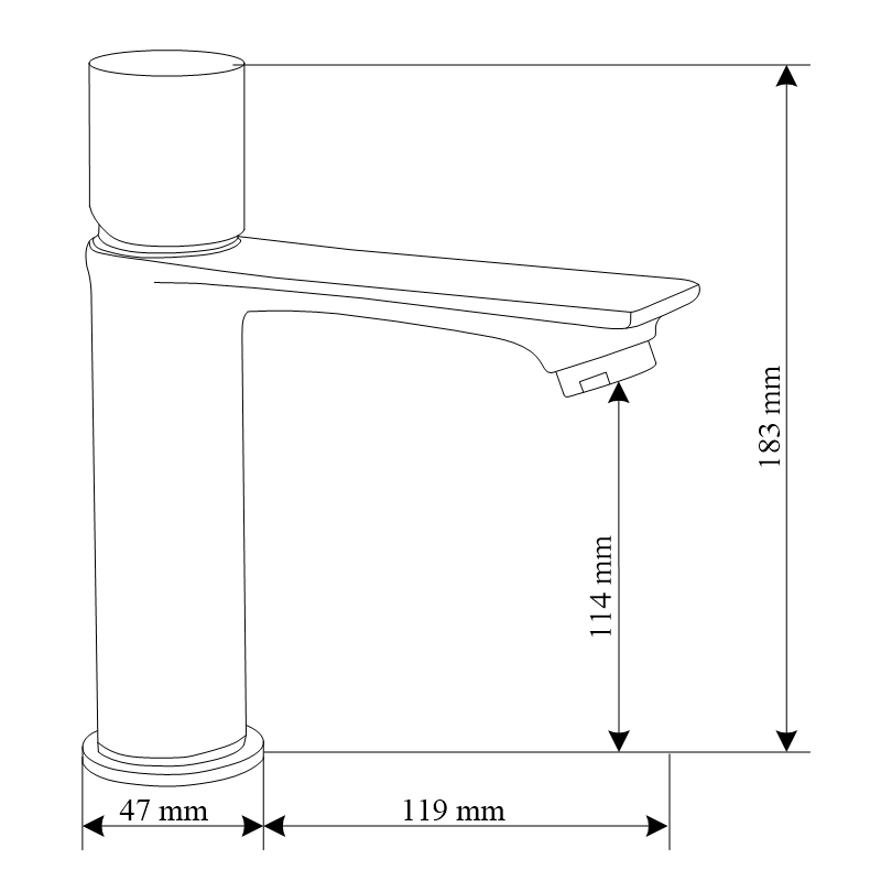 Mexen Royo One baterie pentru chiuvetă, neagră - 72201-70