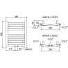 Mexen Ares radiator baie 500 x 400 mm, 142 W, crom - W102-0500-400-00-01