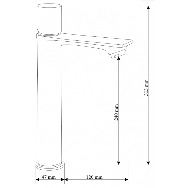 Mexen Royo One baterie de lavoar înaltă, aurie - 72211-50