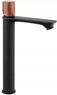 Mexen Royo One baterie chiuvetă înaltă, negru/aur roz - 72211-76