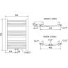 Mexen Ares calorifer baie 700 x 500 mm, 226 W, crom - W102-0700-500-00-01