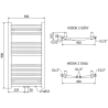 Mexen Ares radiator de baie 900 x 500 mm, 294 W, auriu - W102-0900-500-00-50