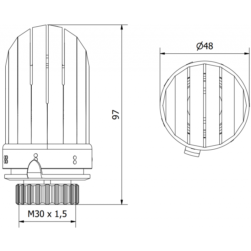 Mexen Uni-Term radiátoros termosztatikus fej, fehér - W908-003-20