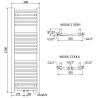 Mexen Ares fürdőszobai radiátor 1200 x 400 mm, 349 W, króm - W102-1200-400-00-01