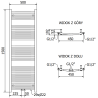 Mexen Ares radiator baie 1500 x 500 mm, 498 W, crom - W102-1500-500-00-01