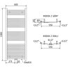Mexen Ares radiator de baie 1500 x 600 mm, 579 W, auriu - W102-1500-600-00-50
