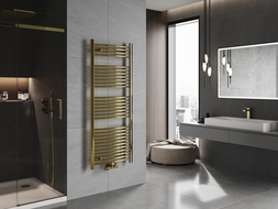 Mexen Ares fürdőszobai radiátor, 1500 x 600 mm, 579 W teljesítmény, arany - W102-1500-600-00-50