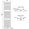 Mexen Ares radiator baie 1800 x 500 mm, 647 W, auriu - W102-1800-500-00-50