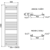 Mexen Helios grăzunic de baie 1500 x 500 mm, 534 W, crom - W103-1500-500-00-01