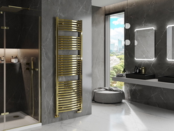 Mexen Helios 1800 x 600 mm-es fürdőszobai radiátor, 782 W, arany - W103-1800-600-00-50