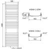 Mexen Bachus radiator baie 1600 x 500 mm, 679 W, crom- W109-1600-500-00-01